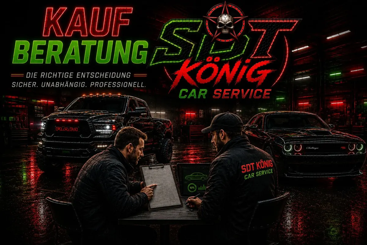 Kfz-Kaufberatung bei SDT König Car Service – Beratungsgespräch zum Fahrzeugkauf in der Werkstatt